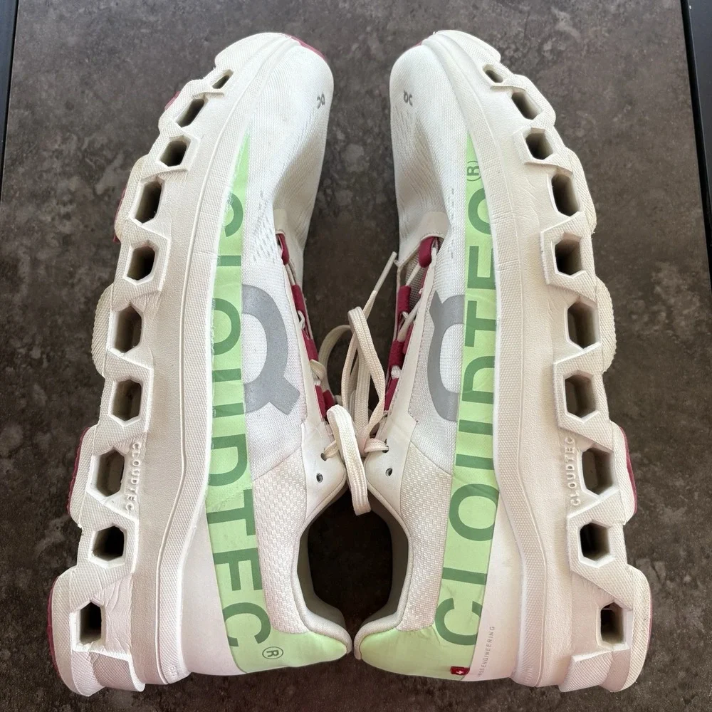 On Cloudmonster Men's 11 Women's 12 White Lima Road Running Athletic Sneakers